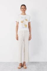 Cortefiel Gingham trousers Printed white