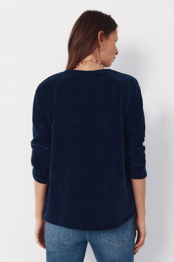 Cortefiel Chenille t-shirt Navy