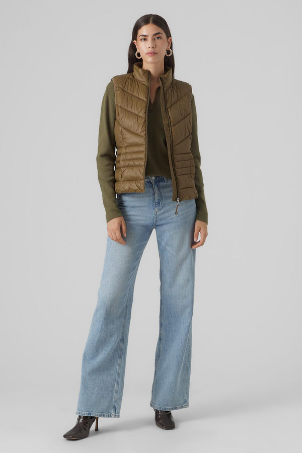 Vero Moda Chaleco acolchado con bolsillos Verde