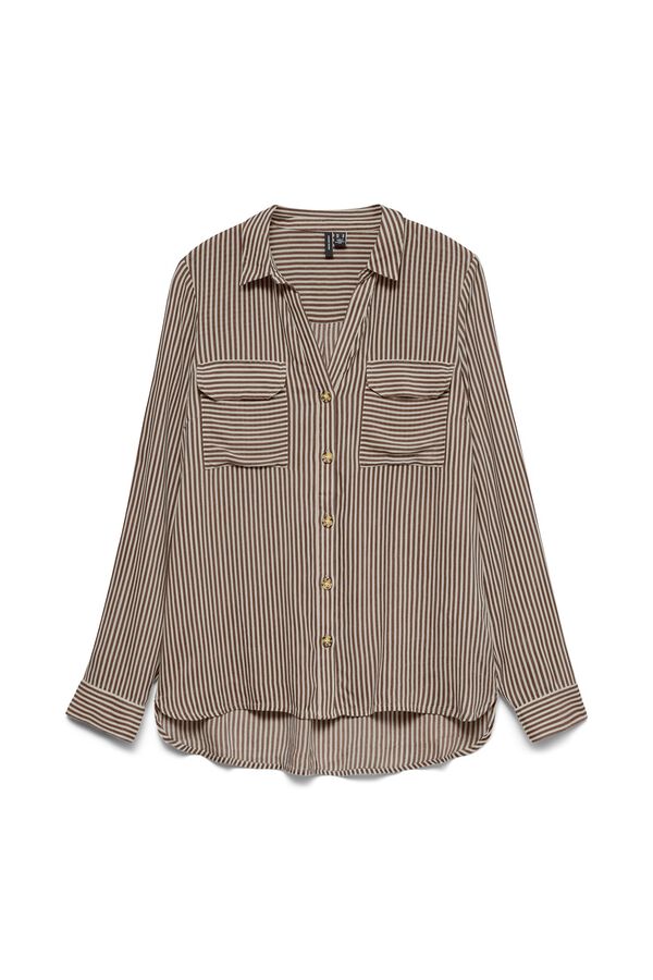 Vero Moda Curve Camisa fluida de riscas Castanho