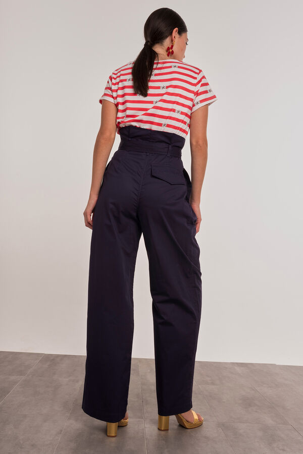 Cortefiel Sailor striped T-shirt with logo Red