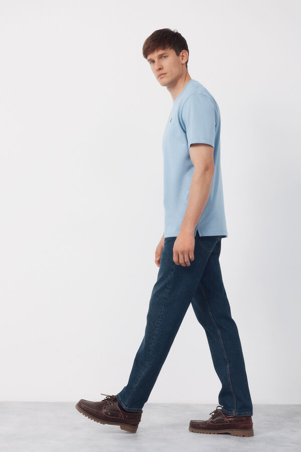 Cortefiel Camisola básica com bolso Azul