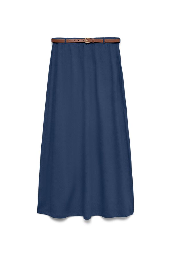 Vero Moda Saia midi em algod&atilde;o Azul