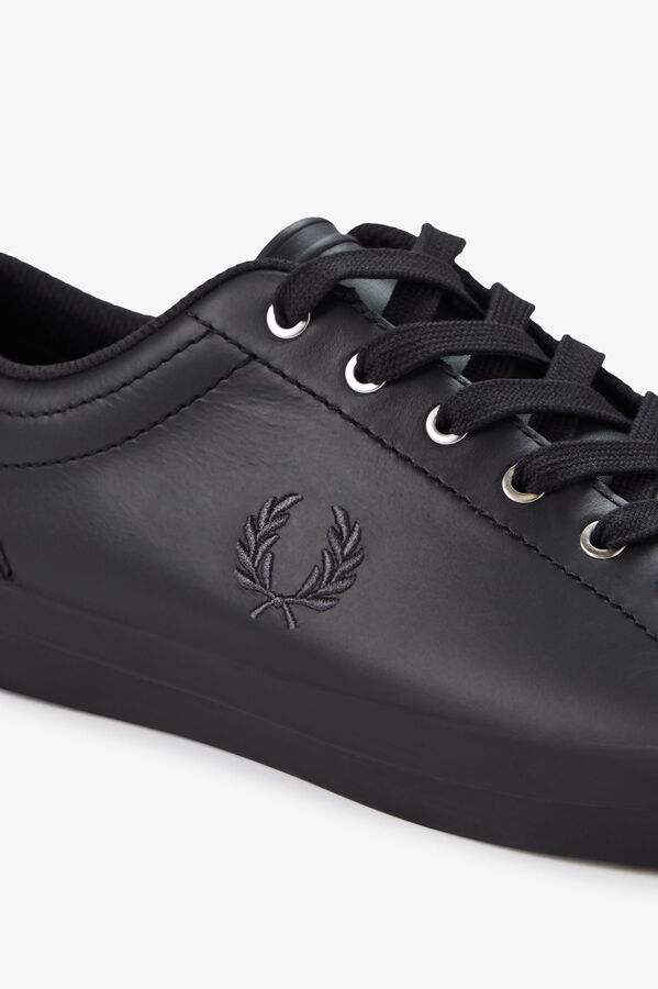 Fred Perry Tênis de couro básico Preto