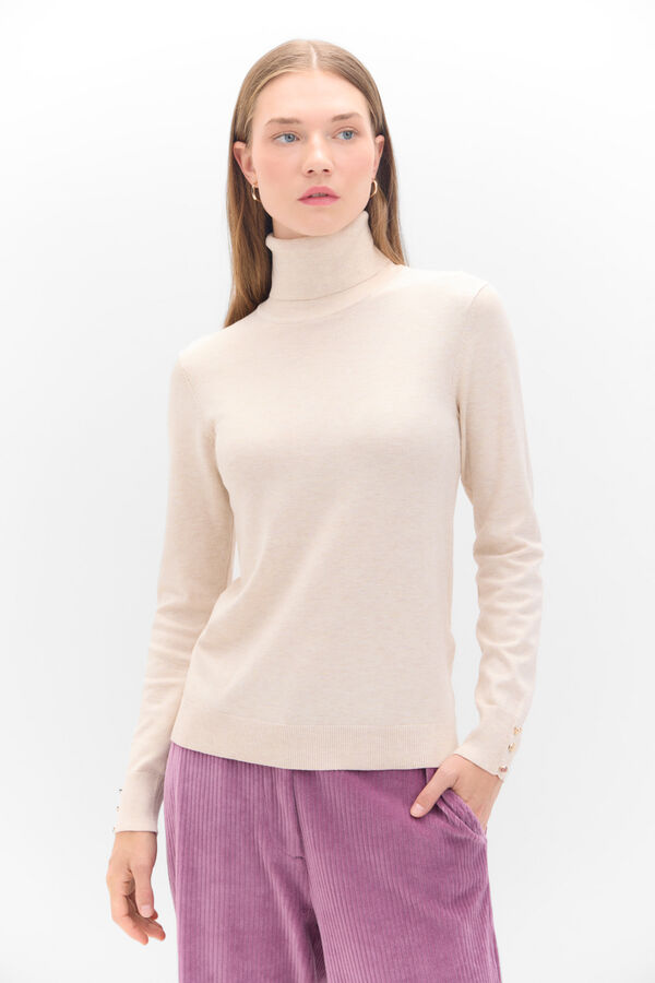 Cortefiel Polo neck jumper Ivory