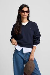 Silbon Woman shirt hem sweatshirt Navy