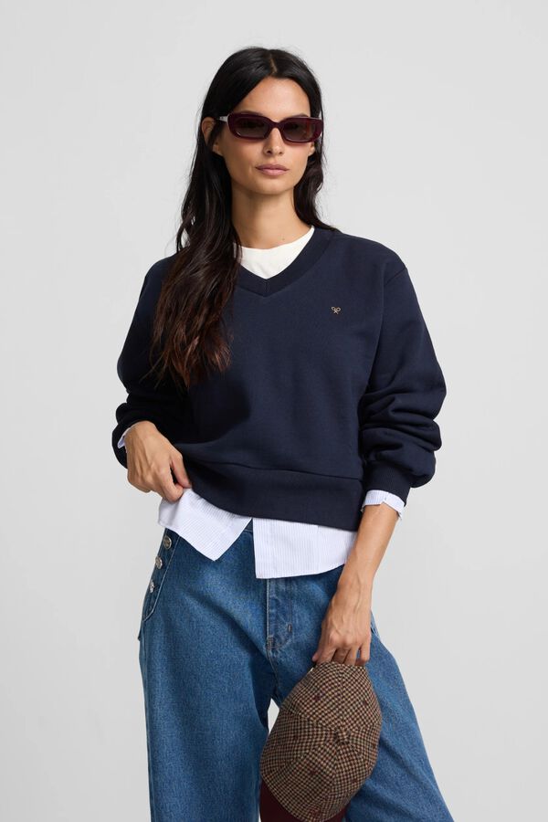 Silbon Woman shirt hem sweatshirt Navy