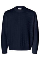 Selected 100% organic cotton structured jumper . Navy