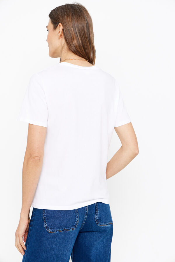 Cortefiel Printed T-shirt White