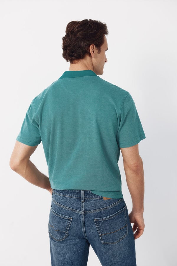 Cortefiel Textured polo shirt Green