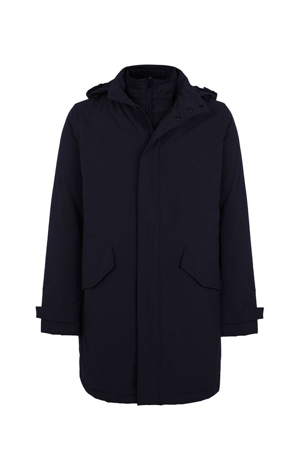 Cortefiel Waterproof trench with removable lining Navy
