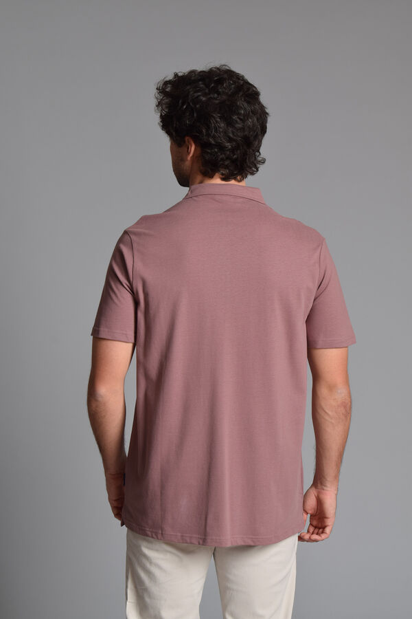Cortefiel Washed cotton polo shirt Coral