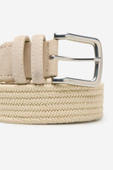 Cortefiel Elastic braided belt Beige