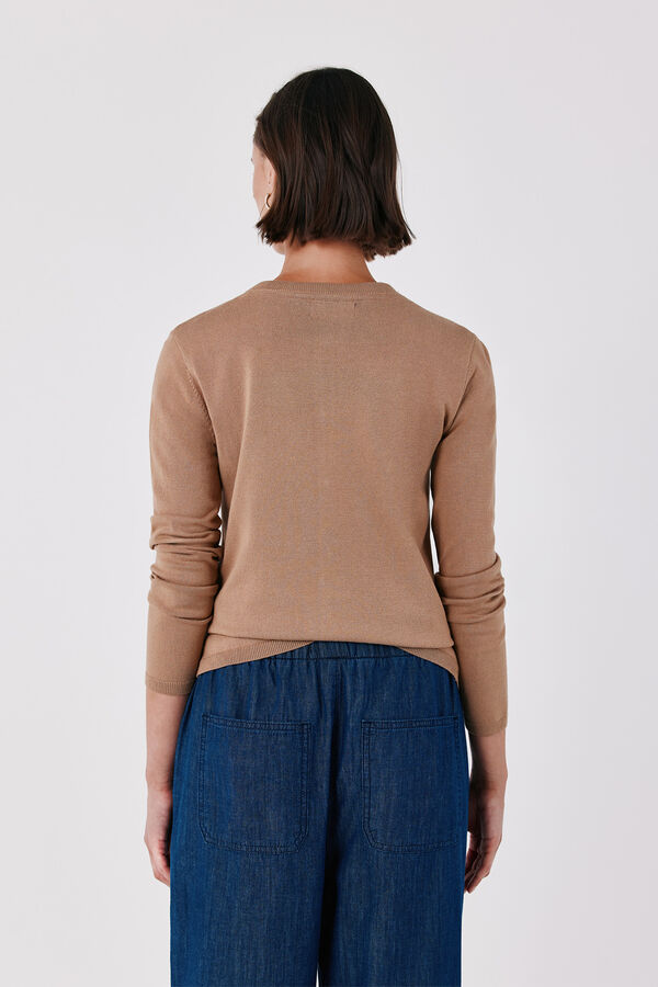 Cortefiel Basic knit jacket Nude