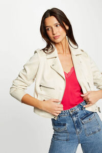 Morgan Casaco curto em camur&ccedil;a sint&eacute;tica