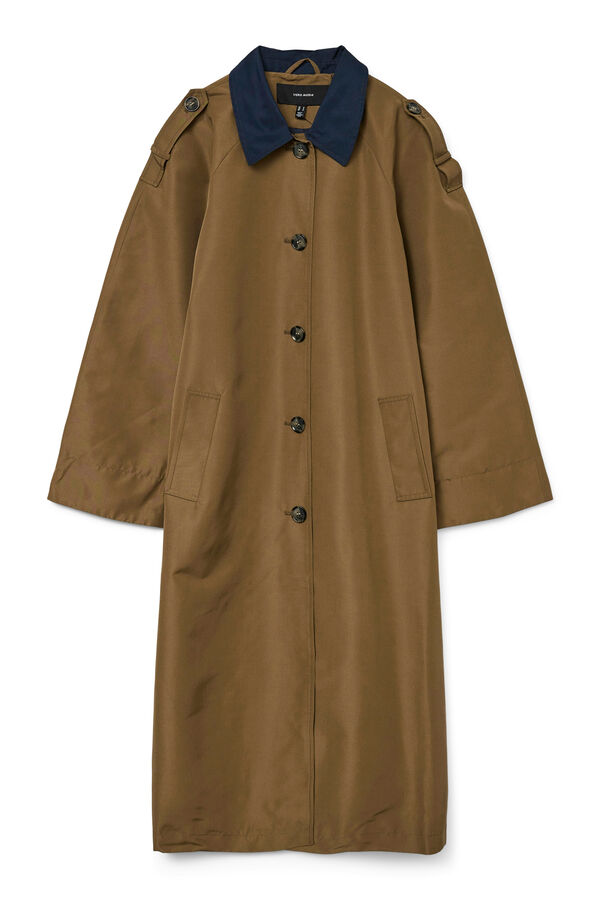 Vero Moda Sobretudo longo gabardina Castanho