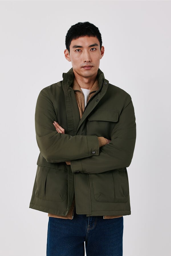 Cortefiel Field jacket with 3 pockets Kaki