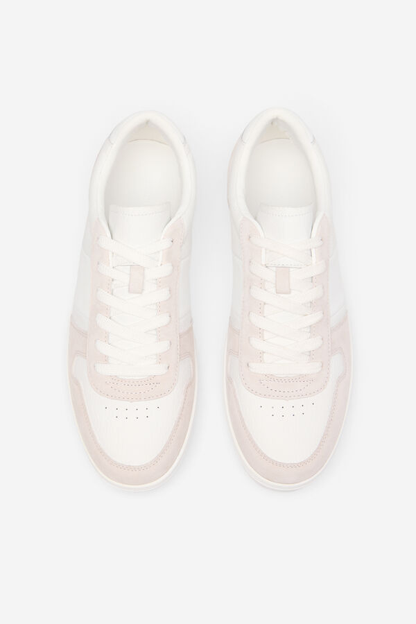 Cortefiel Leather sneaker White