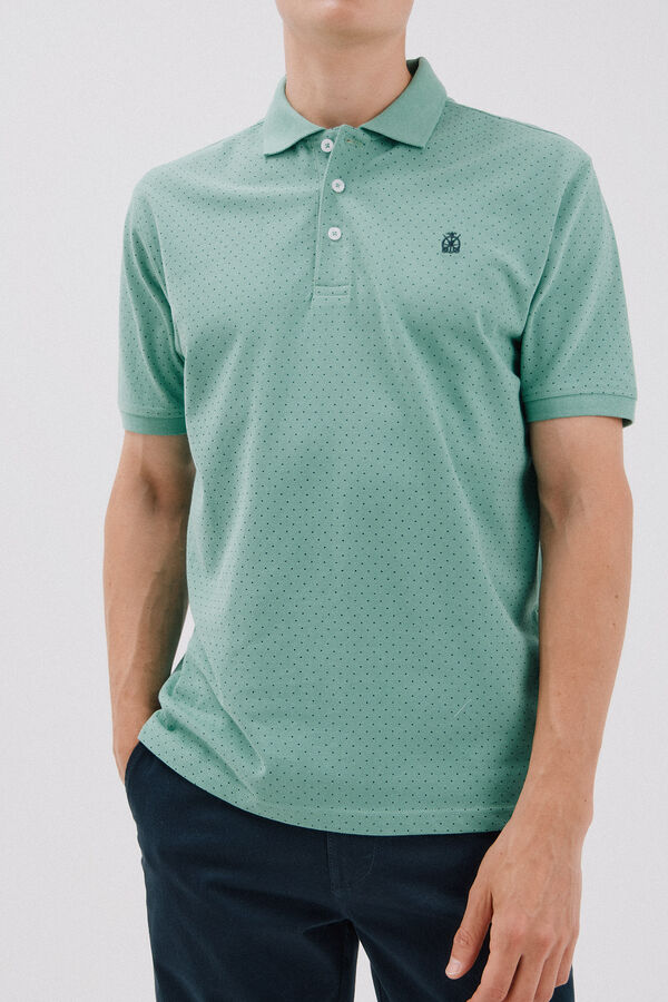 Cortefiel Printed polo shirt Green