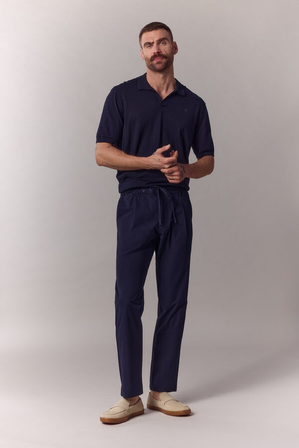 OOTO Camisola polo lisa de manga curta Azul