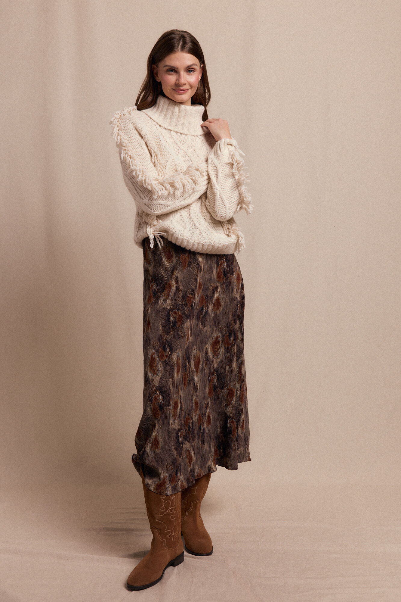 Slowlove Saia midi estampada