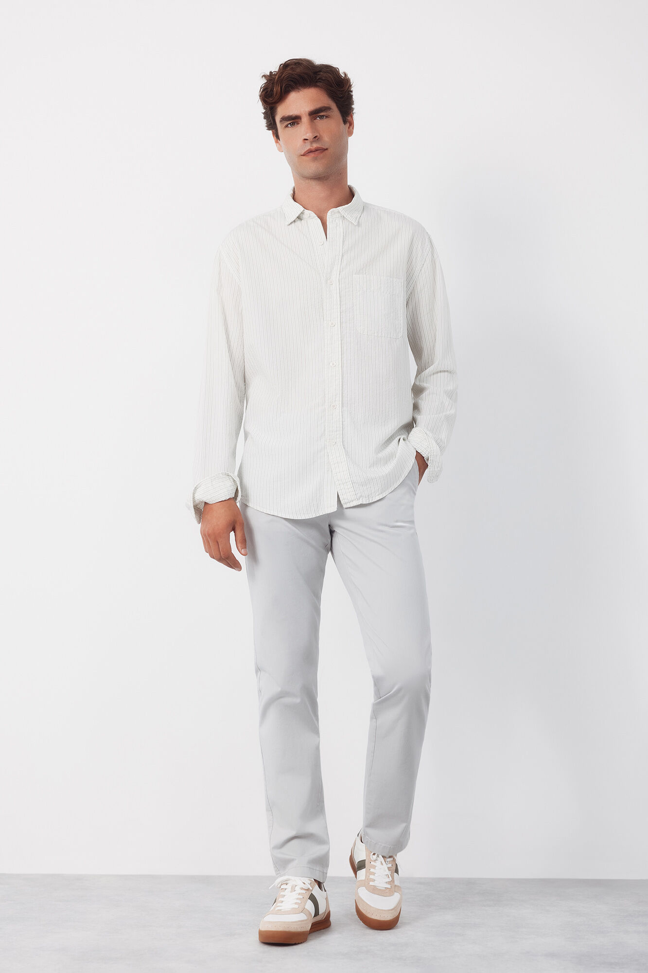 Cortefiel Striped seersucker shirt