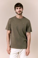 OOTO T-shirt b&aacute;sica lavada Verde