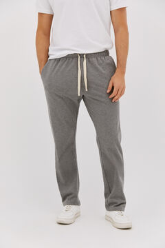 Cortefiel Long jersey-knit trousers Dark gray