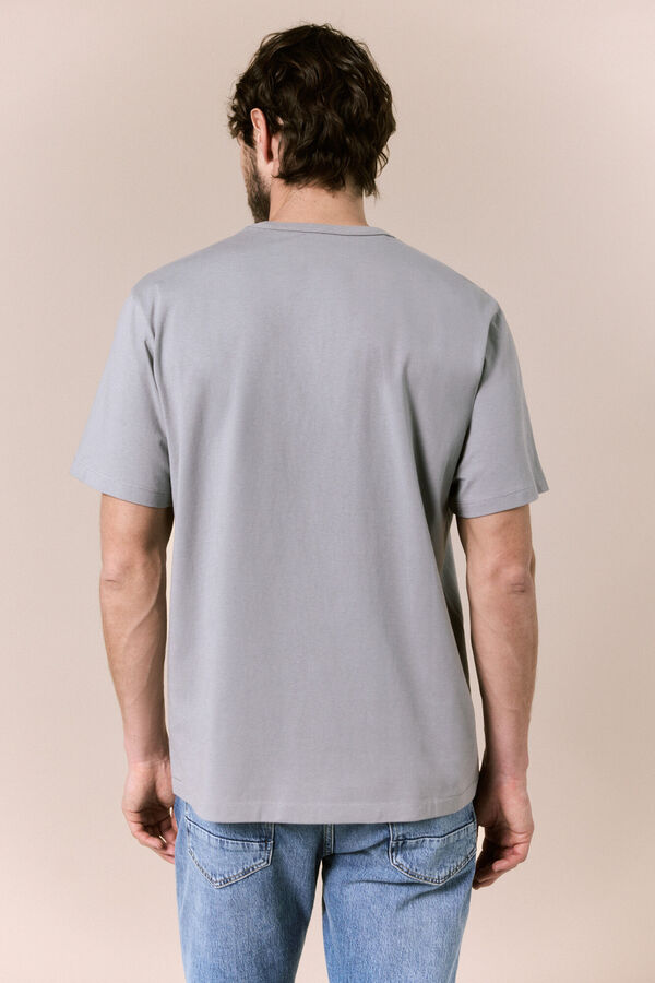 OOTO T-shirt lavada com logo Cinzento
