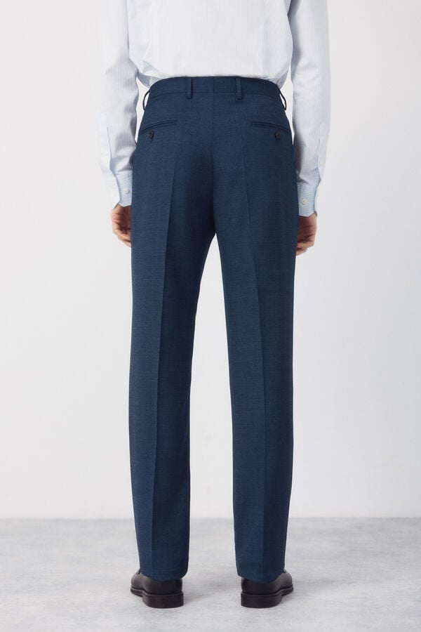 Cortefiel Coolmax birdseye trousers Blue