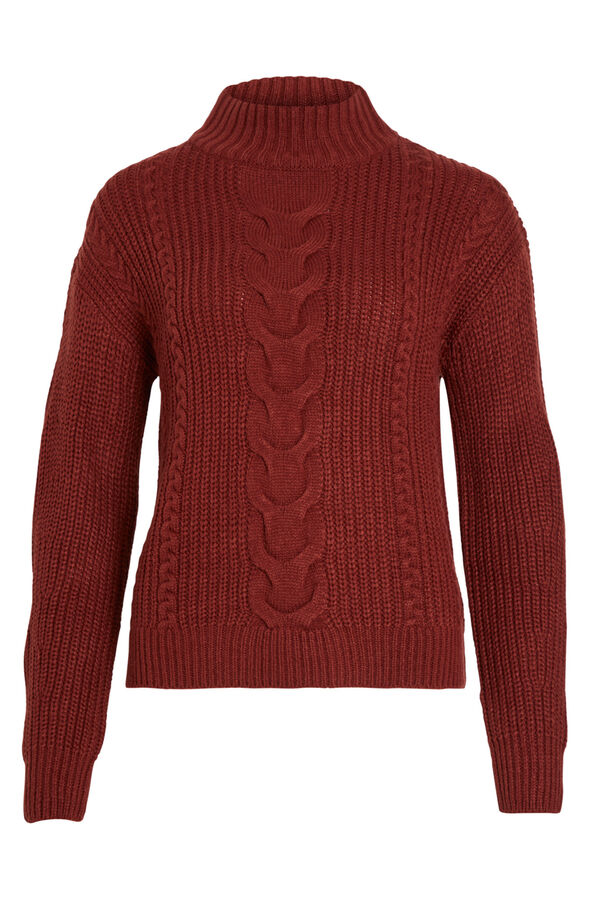 Cortefiel Women's cable knit jumper Red