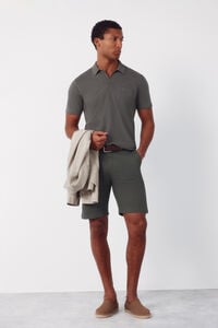 Cortefiel Plain slub polo shirt