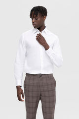 Cortefiel Camisa de algodão orgânico Slim Fit. Branco