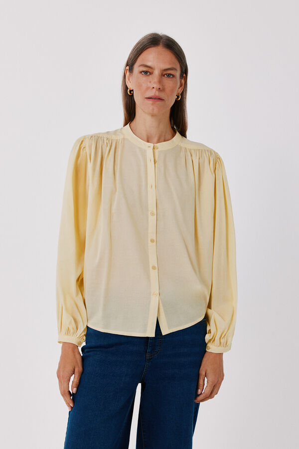Cortefiel Cotton shirt Yellow