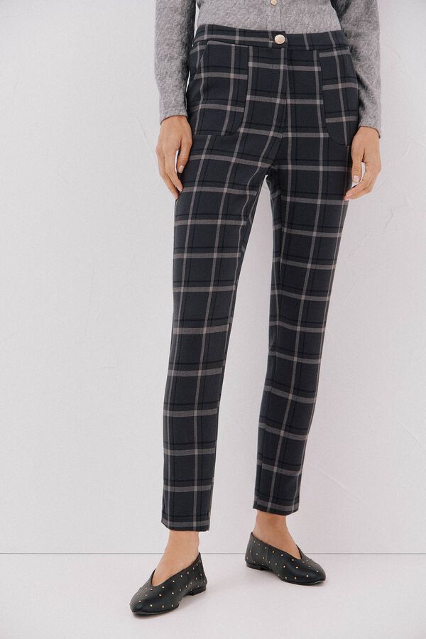 Cortefiel Comfort stretch pants Printed grey