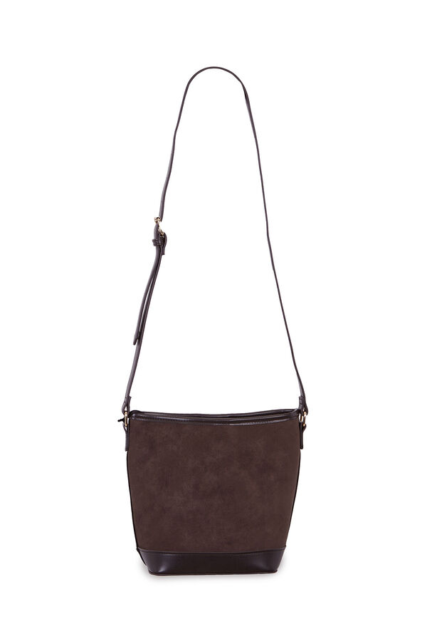 Cortefiel Bucket crossbody bag Dark brown