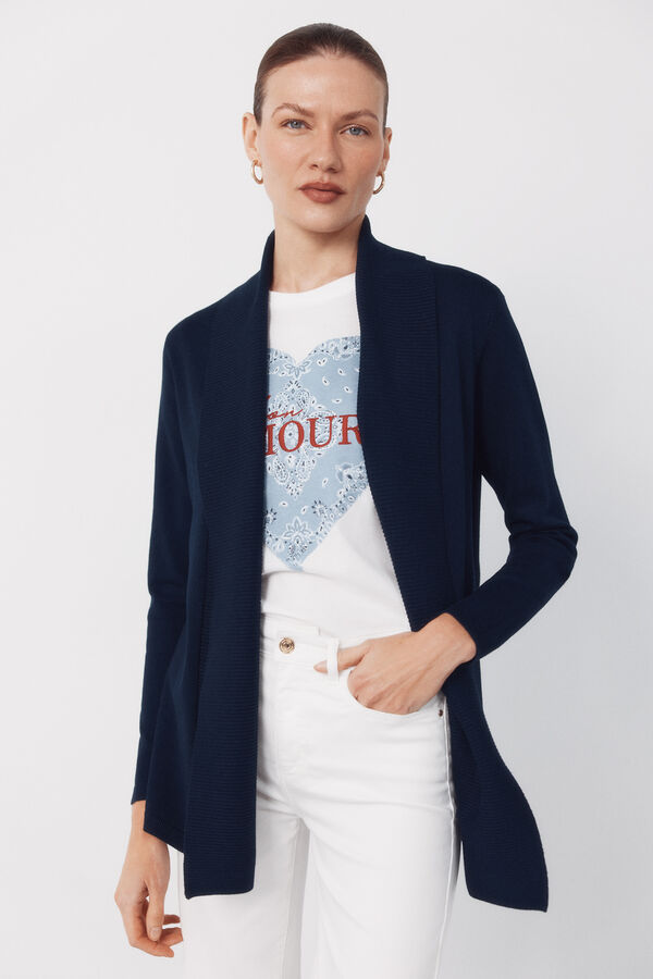 Cortefiel Cardigan with shawl neckline Navy