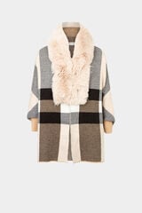 Morgan Poncho com detalhes em faux-fur Multicolorido