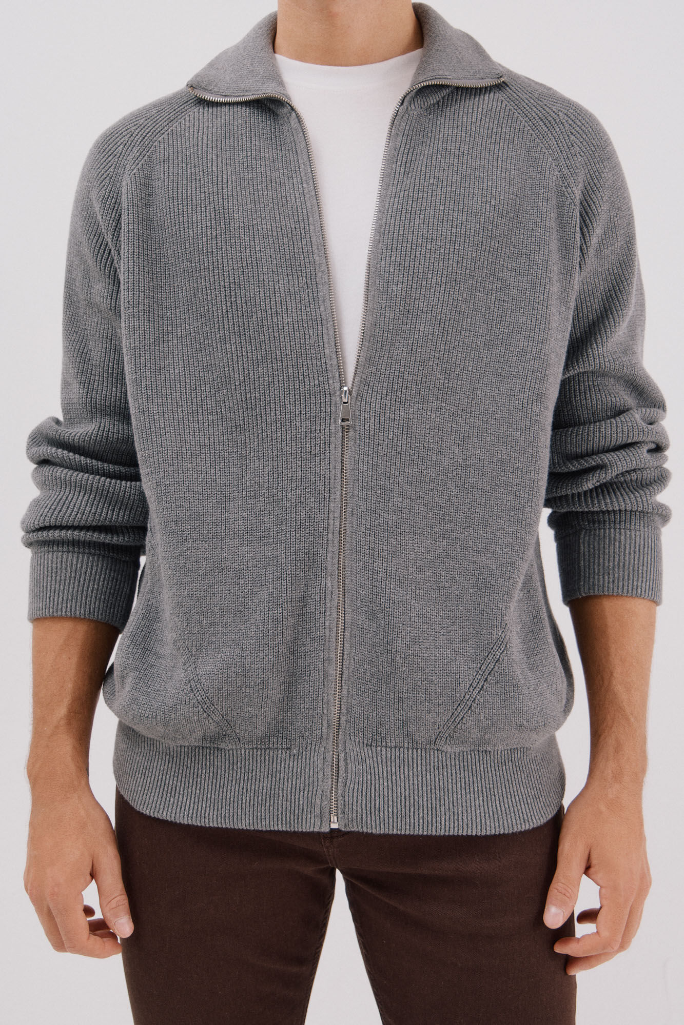 Cortefiel C&aacute;rdigan punto algod&oacute;n cierre cremallera