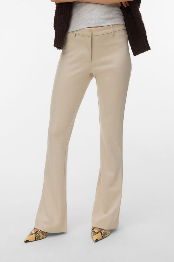 Vero Moda Cal&ccedil;as de alfaiataria acampanadas Tostado