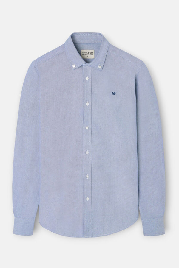 Silbon Raquete de camisa esportiva Oxford Azul