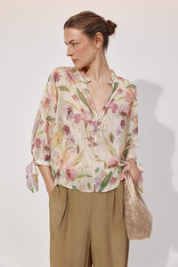 Cortefiel Printed tie blouse