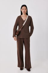 Cortefiel Comfort soft fabric trousers Dark brown
