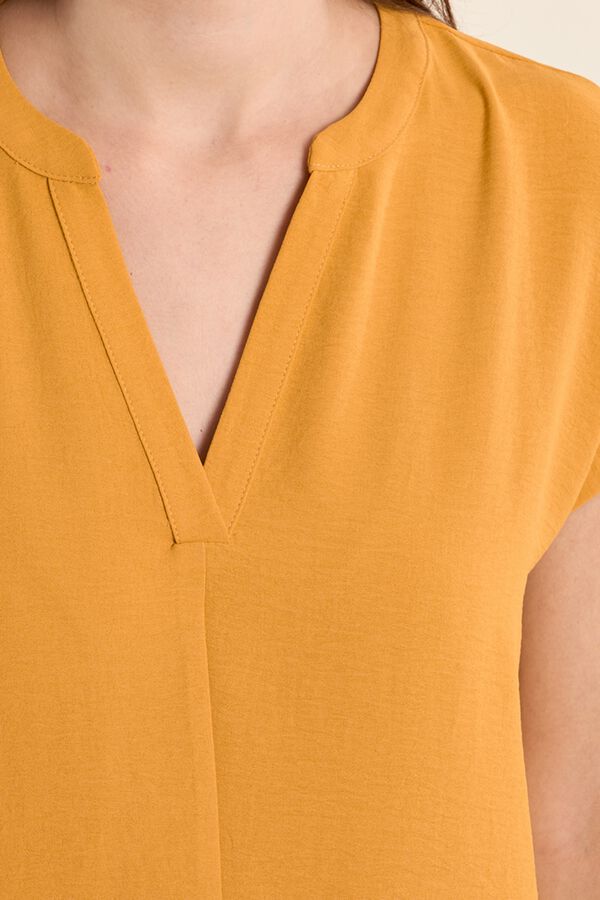 Molly Bracken Vestido de manga curta decote em V Dourado