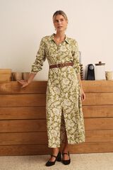 Pol&iacute;n Et Moi Olive midi dress Green