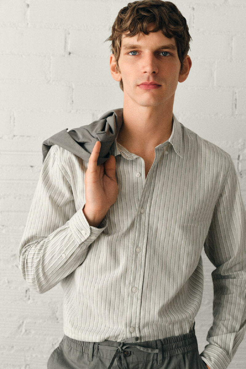 Cortefiel Striped light oxford shirt