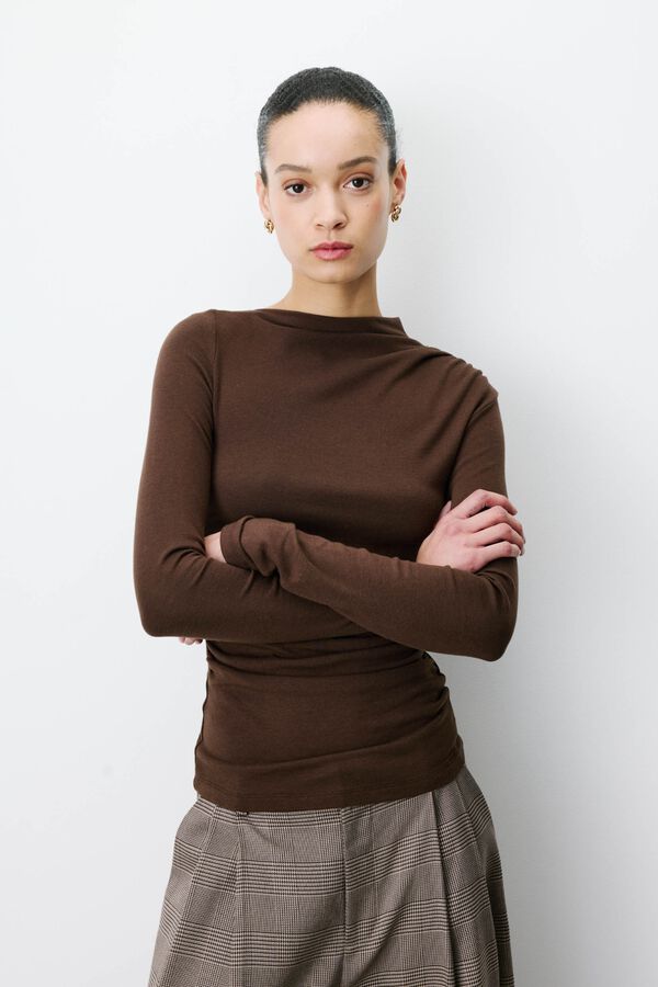 Grace & Mila Aurygny long sleeve T-shirt Dark brown