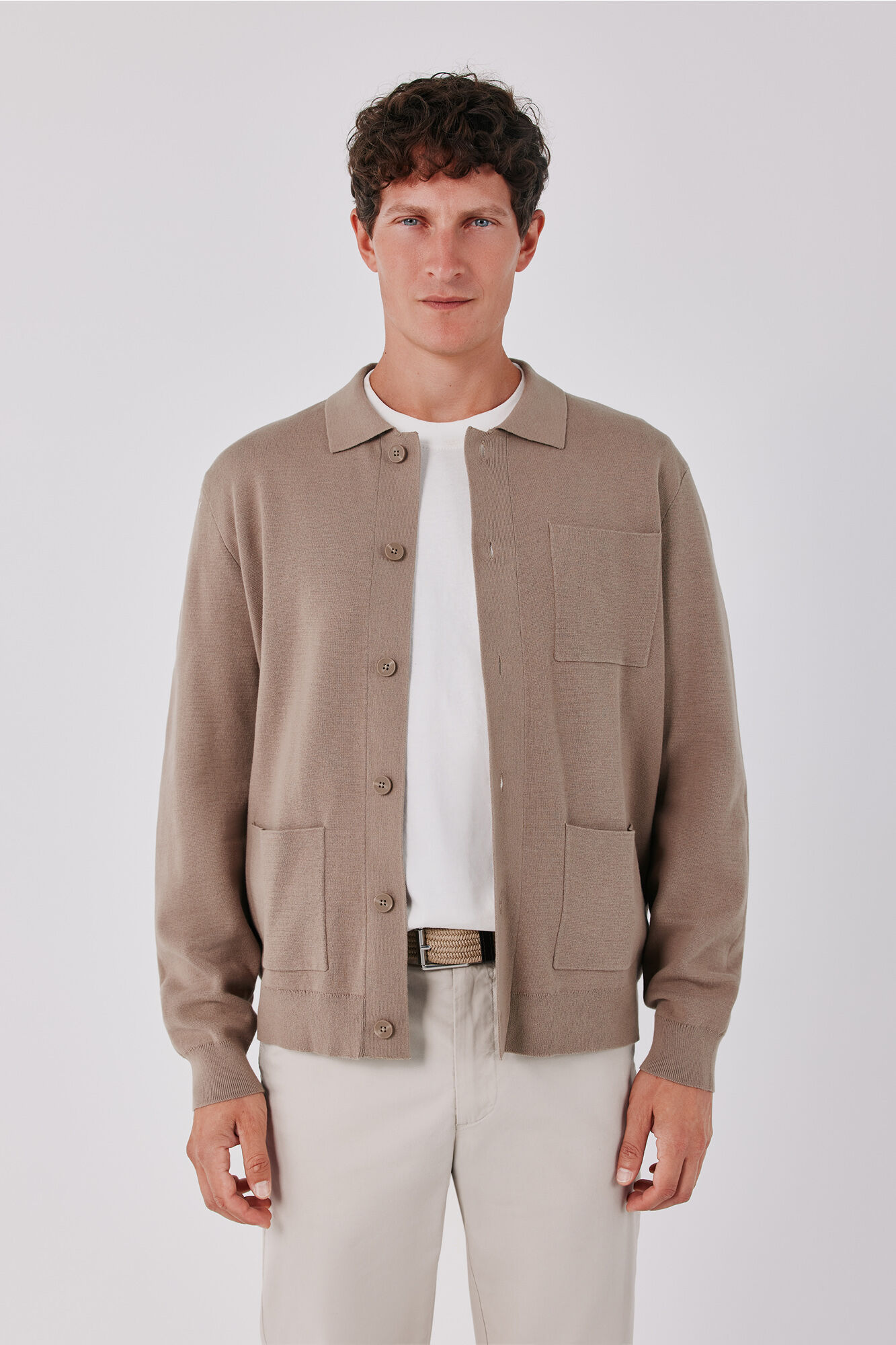 Cortefiel Cotton knit overshirt jumper
