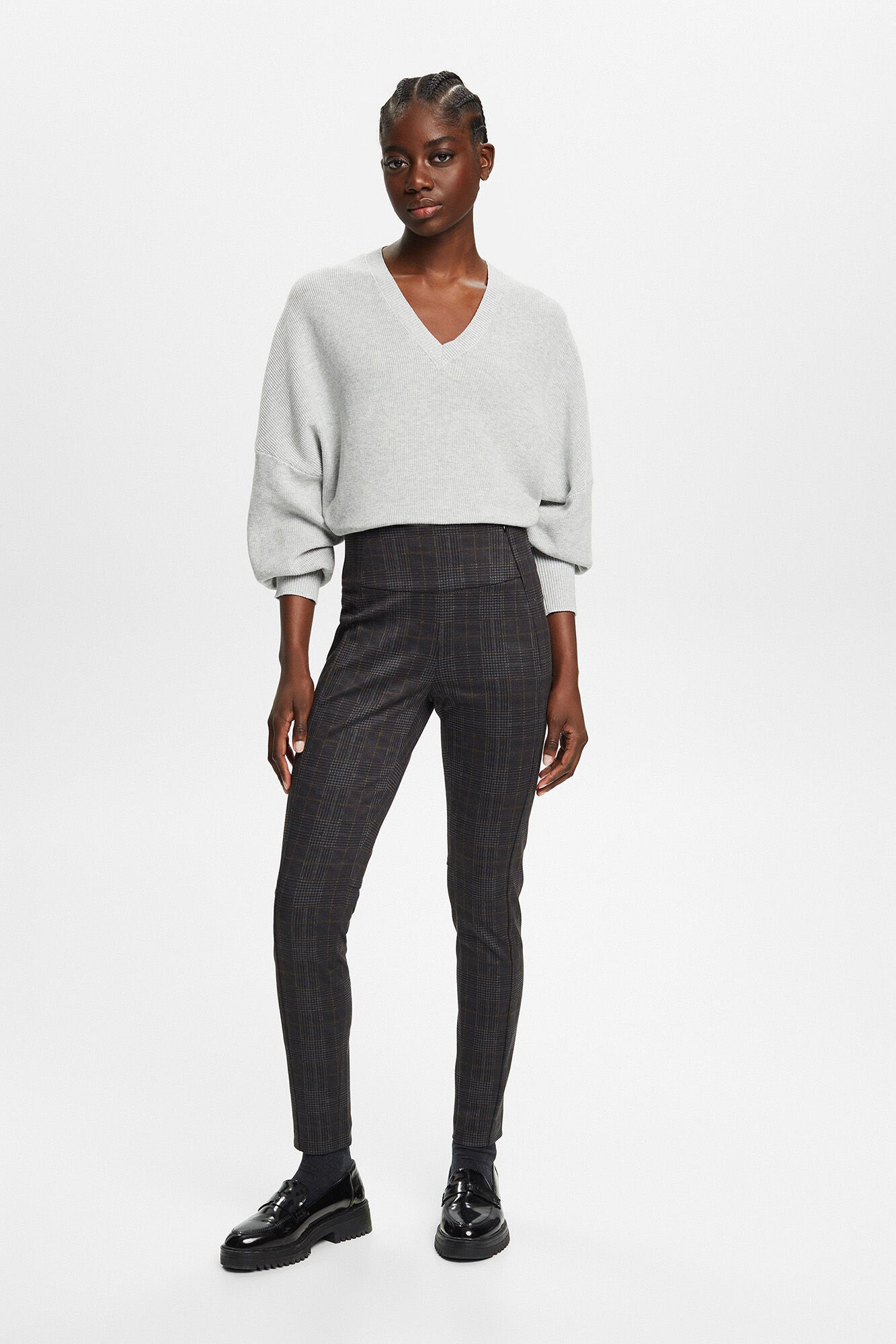 Leggings cuadros punto roma con viscosa