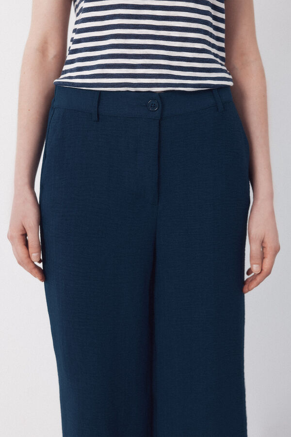 Cortefiel Textured pants Navy